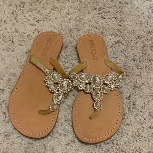 Mystique Boutique Gold Crystal Women's Sandals